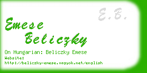 emese beliczky business card